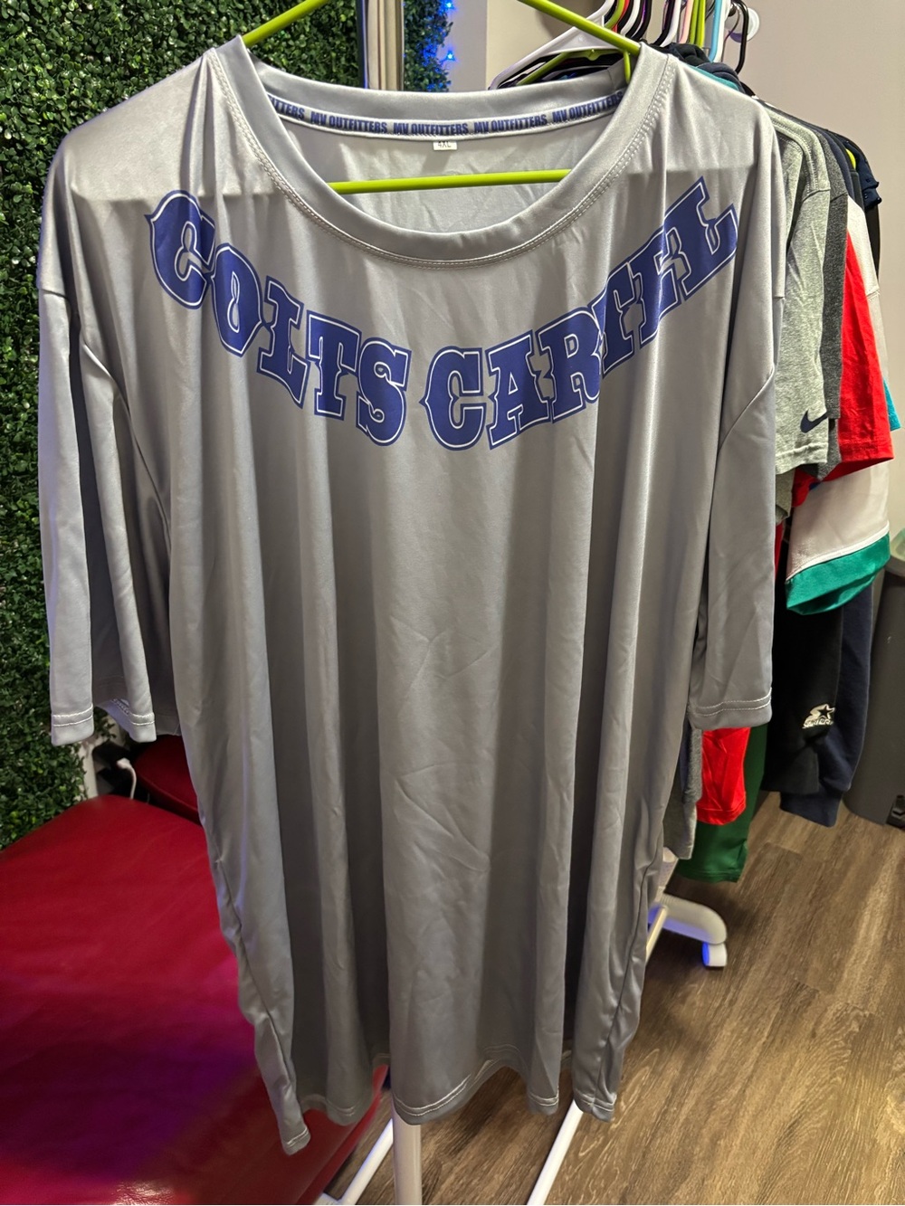 Men's Gray 'Colts Care' Short Sleeve Graphic Tee